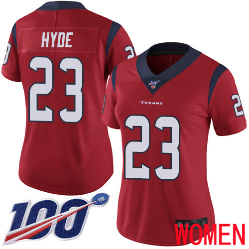 Houston Texans Limited Red Women Carlos Hyde Alternate Jersey NFL Football 23 100th Season Vapor Untouchable